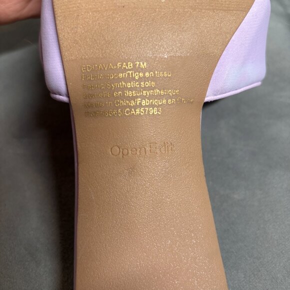 Open Edit Lavender Fabric Block Heel Sandals – Women’s Size 7 - Picture 9 of 9